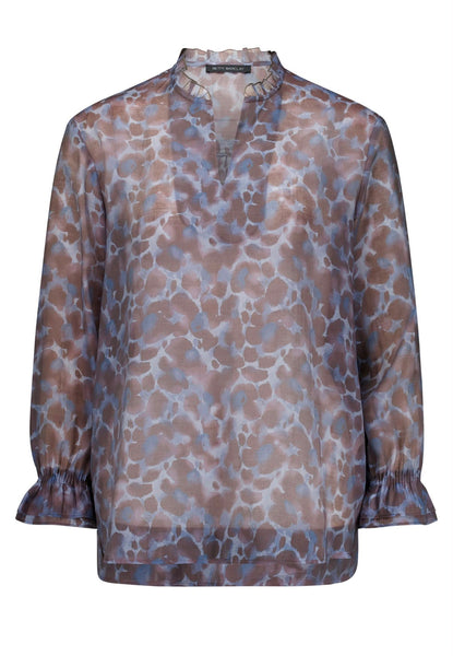 8110 Leopard Blue Blouse
